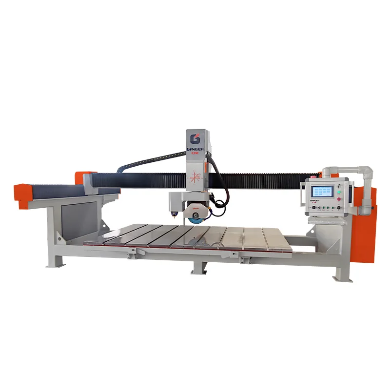 4-Axis Monoblock CNC Stone Bridge Saw Cutting Processing Chamfering Machine for Mable Granite Quartz Slab Block Cutter