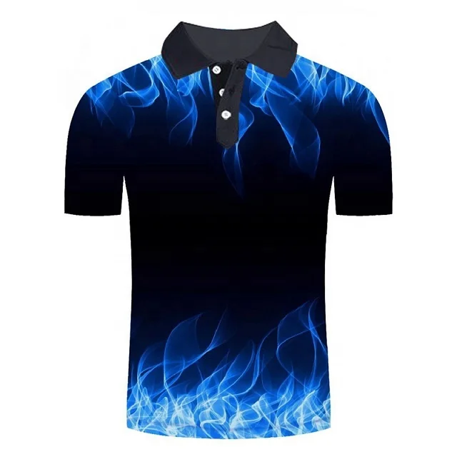 
High Quality Custom Sublimation Printing Polyester Men Short Sleeve Quick Dry Sports Golf Polo T Shirt 