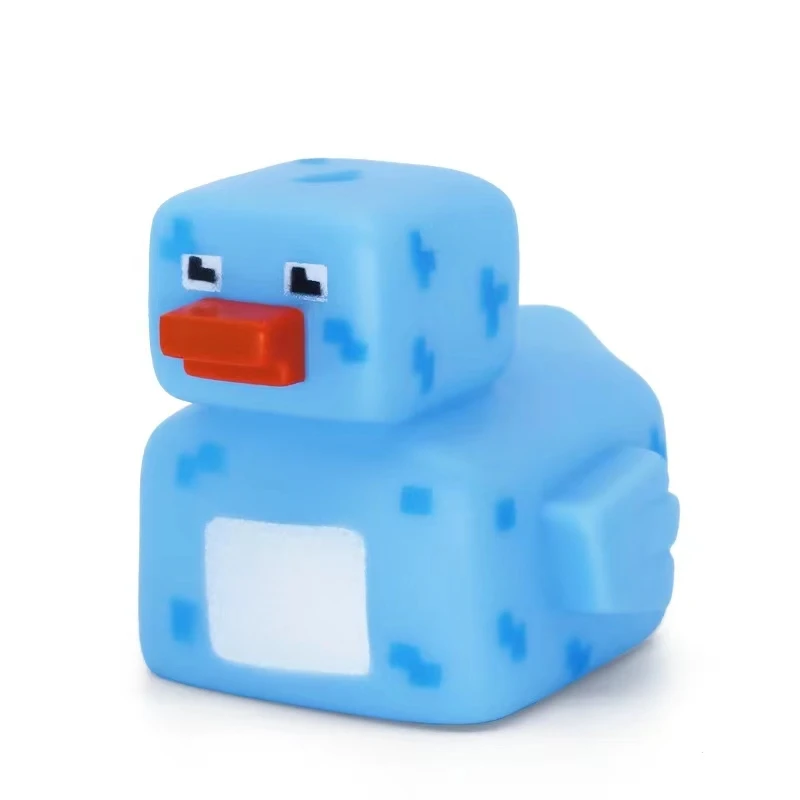 Factory direct eco-friendly material safety pvc square machine duck play water blue rubber duck floating bath tub toys
