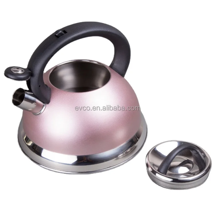 Alexa 3.0 Qt. Stainless Steel Stove Top Whistling Tea Kettle Water Kettle Camp Kettle in Rose Gold Color