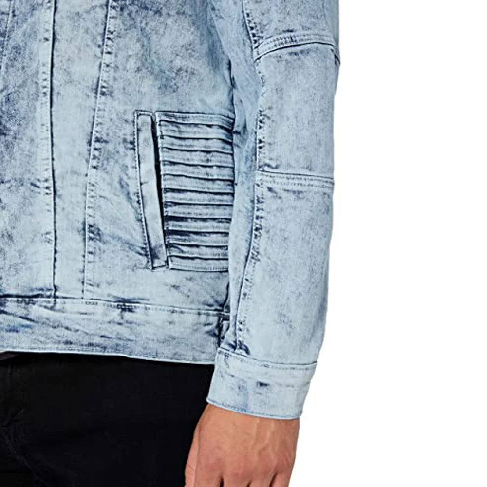 
Hot sale Men Fashion washing Jacket Denim Jackets long sleeve with custom shank buttons denim jacket 