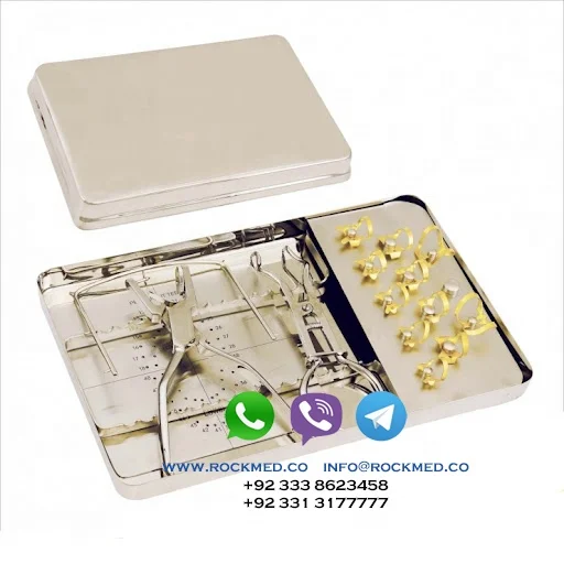 Rubber Dam Kit Starter with Frame Punch Clamps Dental Instruments by ROCKMED Industries