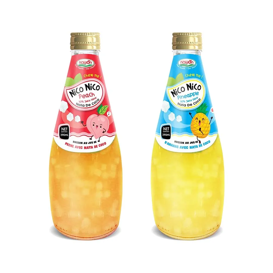 Лидер продаж персиковый сок смешанный тропический фруктовый напиток с Nata De Coco 290 мл бутылка NICO премиум-качество брендовый