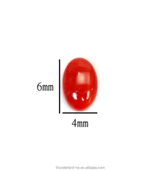 Diy jewelry making Factory wholesale Loose Gemstone Taiwan Manufacturer high quality 4x6 mm untreated Natural Red Coral Cabochon