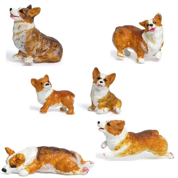 [2.9] Micro Landscape Mini Figurines Parts Corgi Dog Decoration Miniature Resin Terrarium Figurines