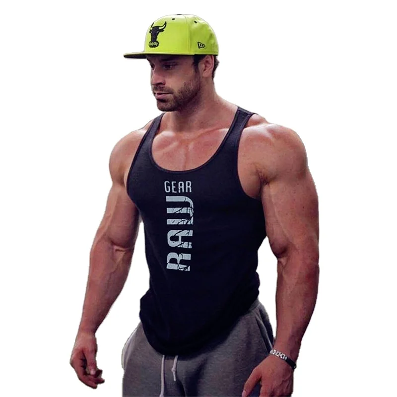 
 Майка мужская хлопковая для фитнеса, модная майка для бодибилдинга и тренировок, рубашка без рукавов, худи для спортзала  