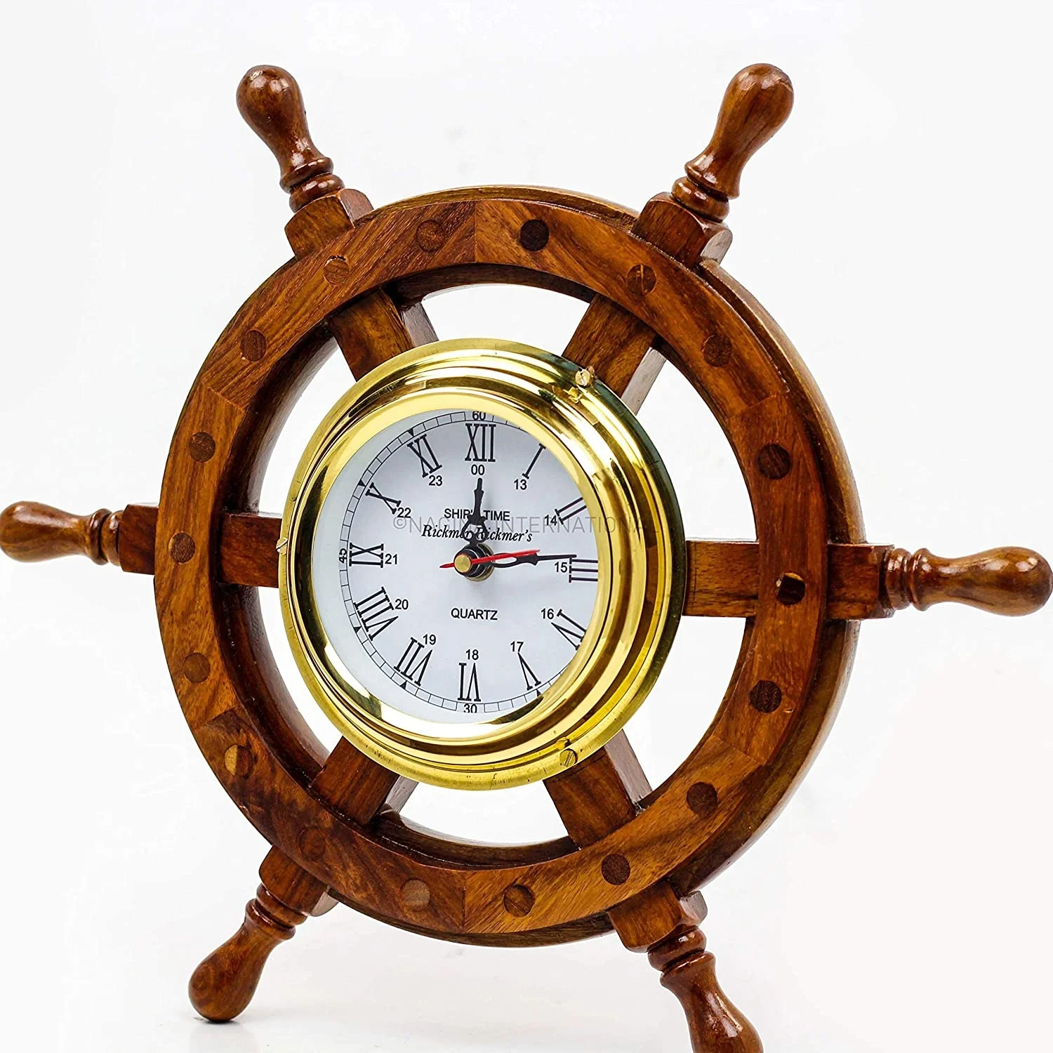 Pleasant Ship Wheel Roman Round Wall Clock To Decorate Your living Room High On Demand Wooden Clock With Numbers On The Clock