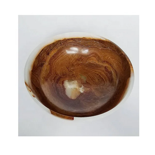 Modern Brown Color Onyx Bowl Vessel For Kitchen Use