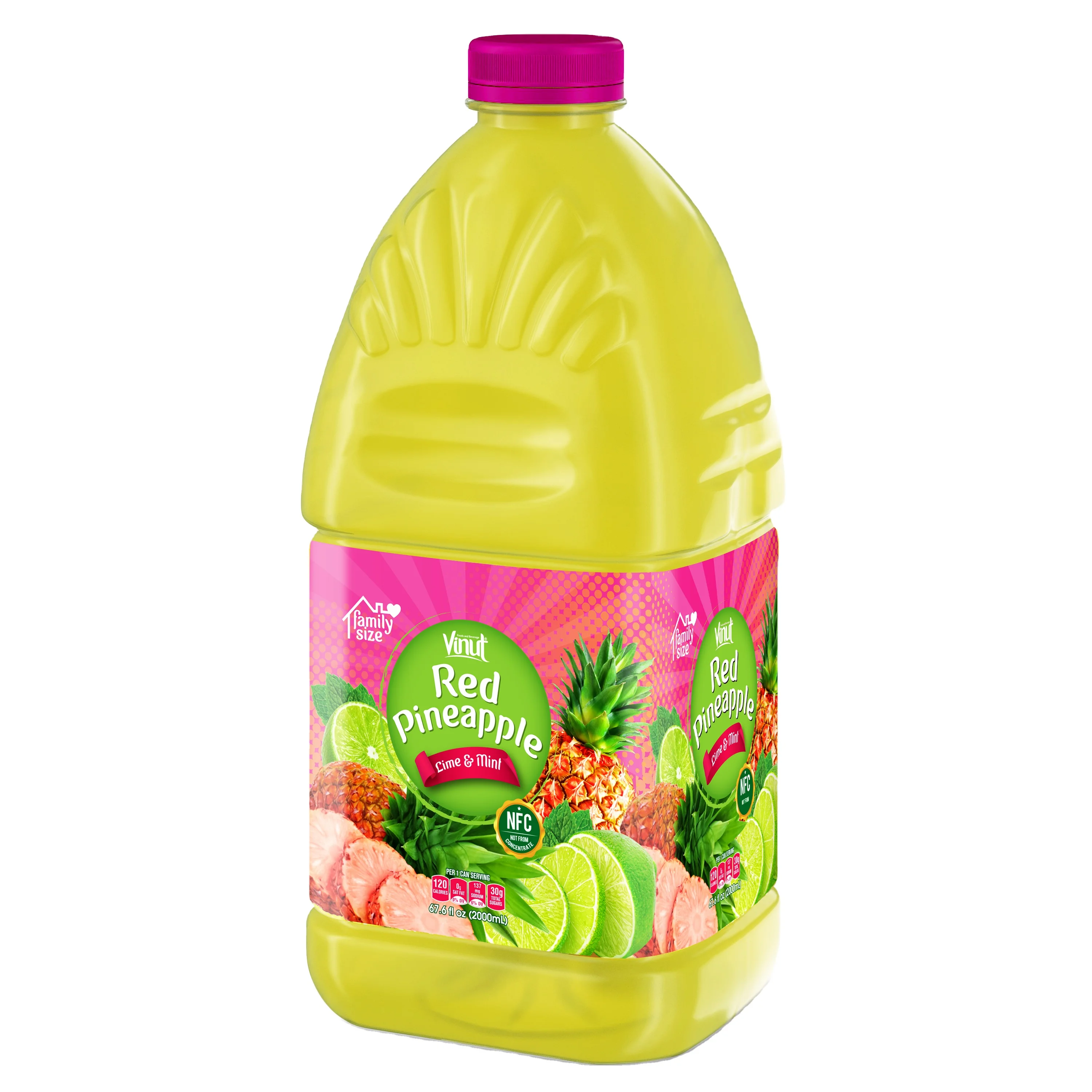 67.6 fl oz VINUT Red Pineapple Juice with Lime & mint (Family size)