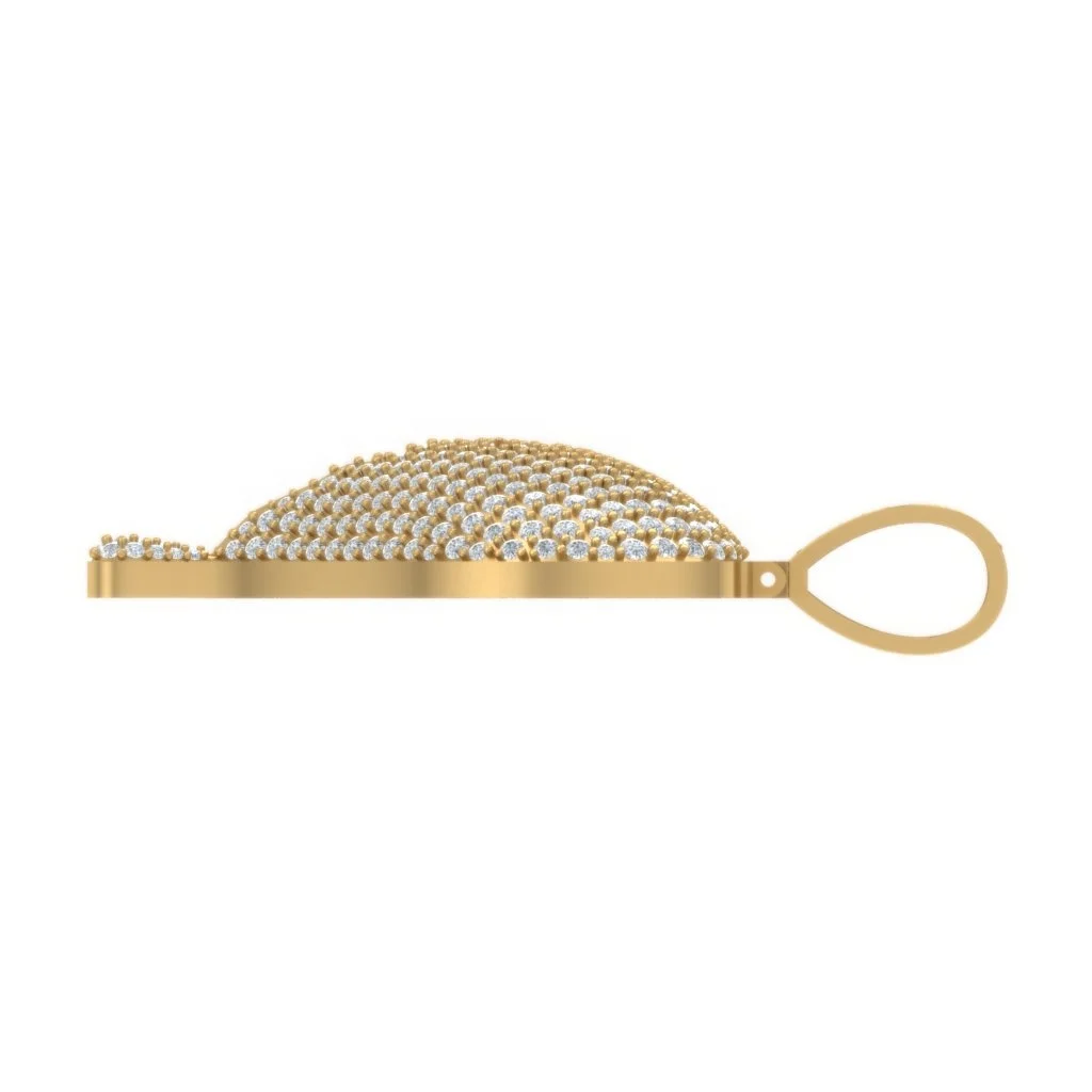 Broken Heart Diamond Pendant Yellow Gold IGI 10KT REAL GOLD Partly White Rhodium,fine Gold Micro Insert Round Brilliant Cut