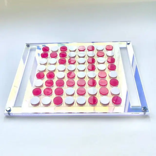 Top Quality Elegant OEM ODM Unique Design Iridescent Small Acrylic Othello Board Game Set for party house family gathering