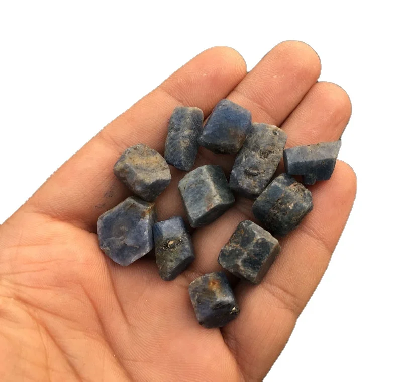 10 Pieces Natural Blue Sapphire Untreated Rough Loose Handcut Gemstone For Making DIY Jewelry High Quality