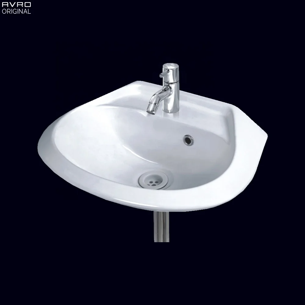 Luxury Modern Style shelly Wall Hung wash Basin Domestic Purpose Ceramic Wall Hung Wash Basin Sinks
