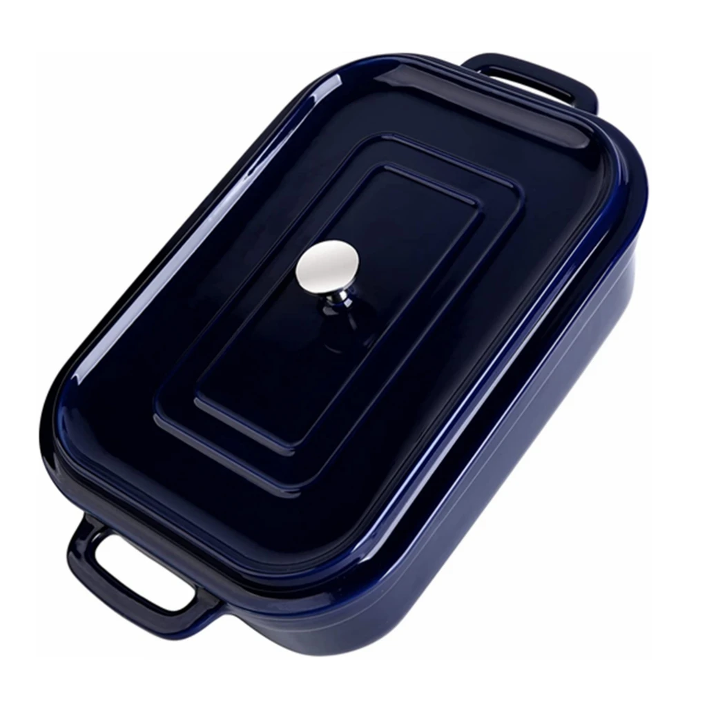 Оптовая продажа неприлипающий кухонный сервировочная печь глубокая Керамическая форма для выпечки формы с крышкой