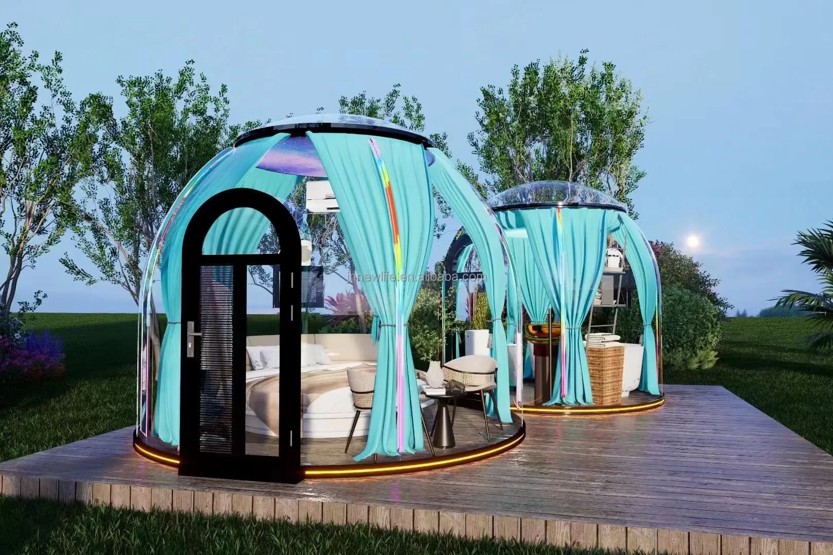 4 Seasons 3m 4m 5m 6m Igloo Glamping Luxury Outdoor pc Dome Hotel House Geodesic Domes Tent for Sale