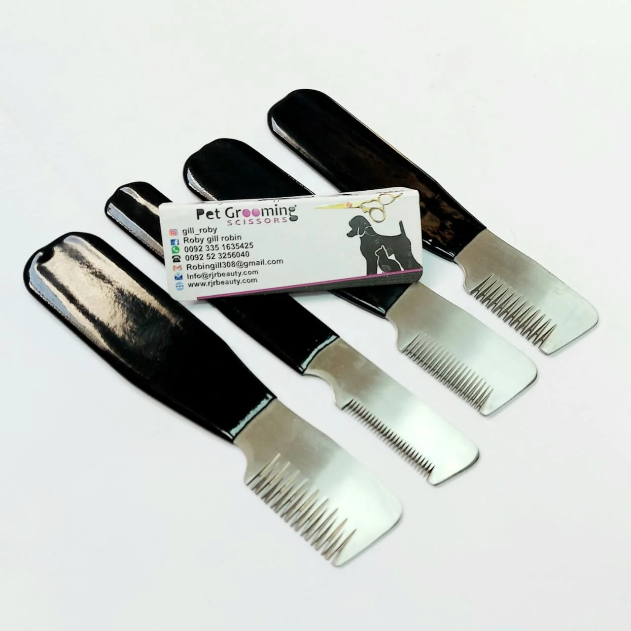 Rgill Scissors High Quality Stainless Steel With Grip Handle Stripping Knives for Terriers Carding knife Pet combs