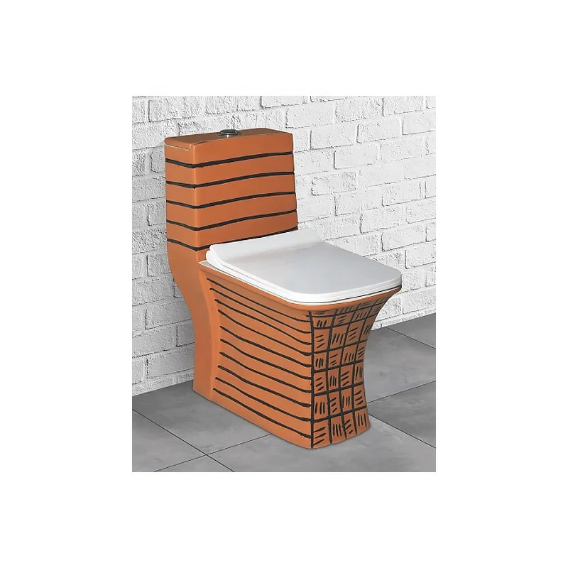Marble Gold Line Luxury Modern Design Ceramic One Piece Toilet Commode Sanitary Ware Water Closet Bathroom Floor Mounted Toilet