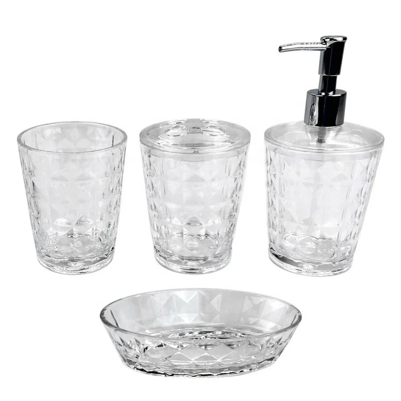 Clear Acrylic Bathroom Accessories Set