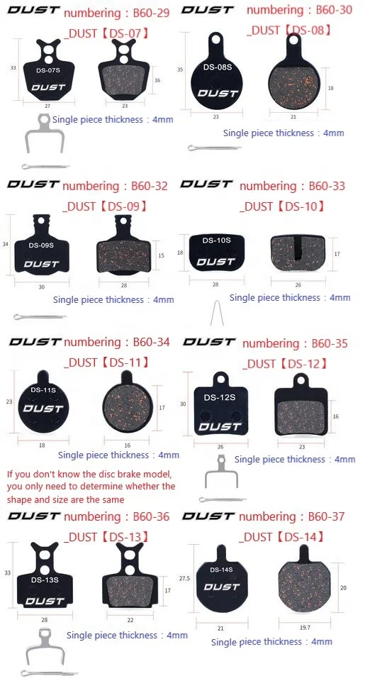 RISK DUST disc brake lai ling Fast heat dissipation,quiet and durable Does not contant toxicasbestos material  B60-22~B60-44