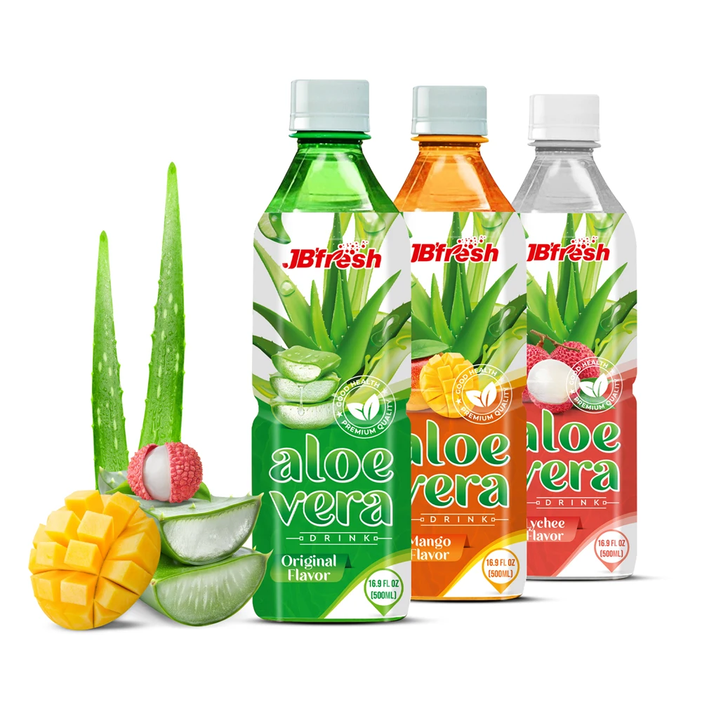 JBFresh Aloe Vera Drink 500ML PET Bottle with Fresh Juice and Real Aloe Vera Pulp Wholesale Supplier Vietnam Beverage Factory