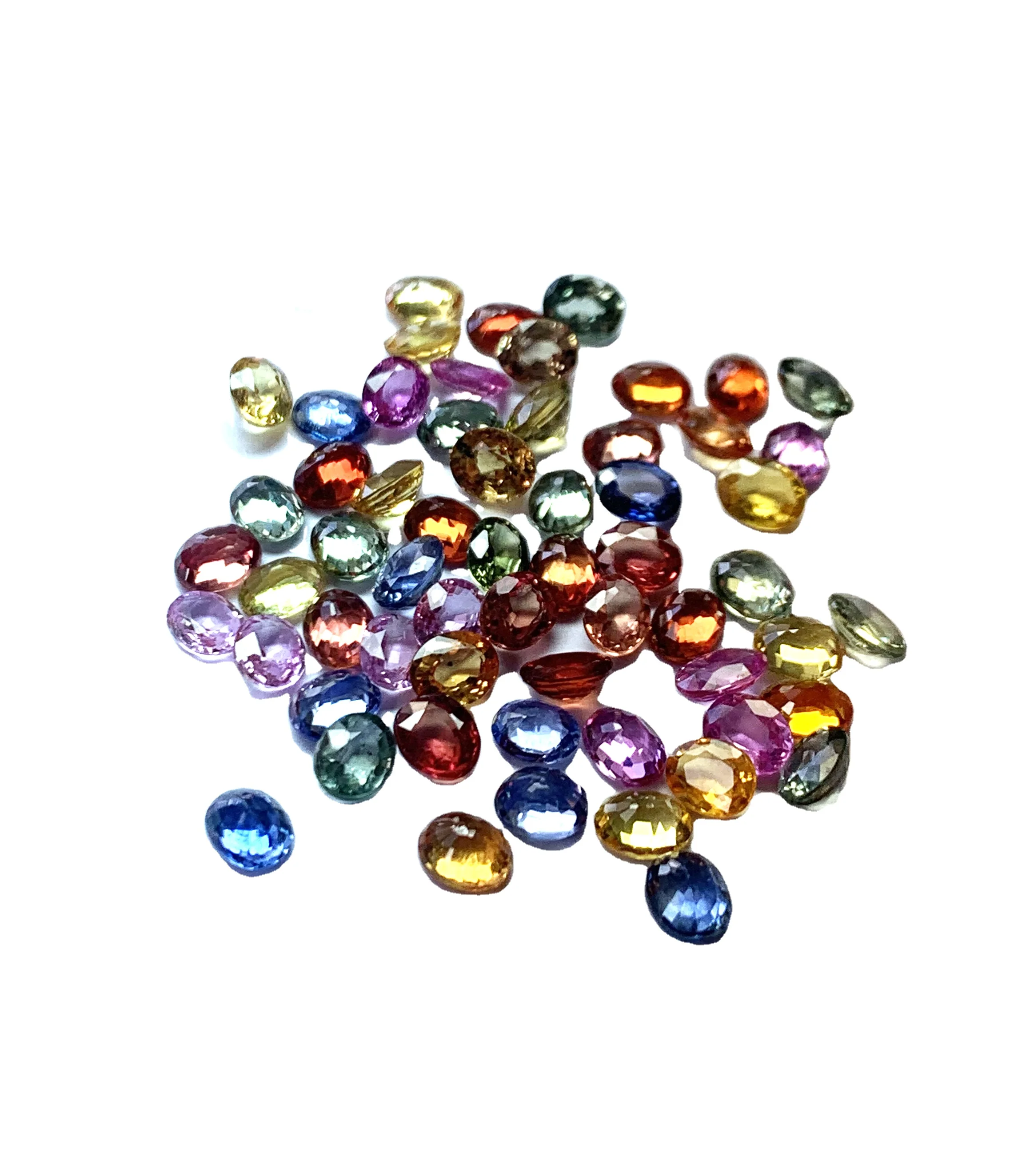 Exclusive 5x4mm Natural Multi Sapphire Oval Faceted Gemstone Wholesale Price Bangkok Natural Good Color Gemstone Vivaaz Gems