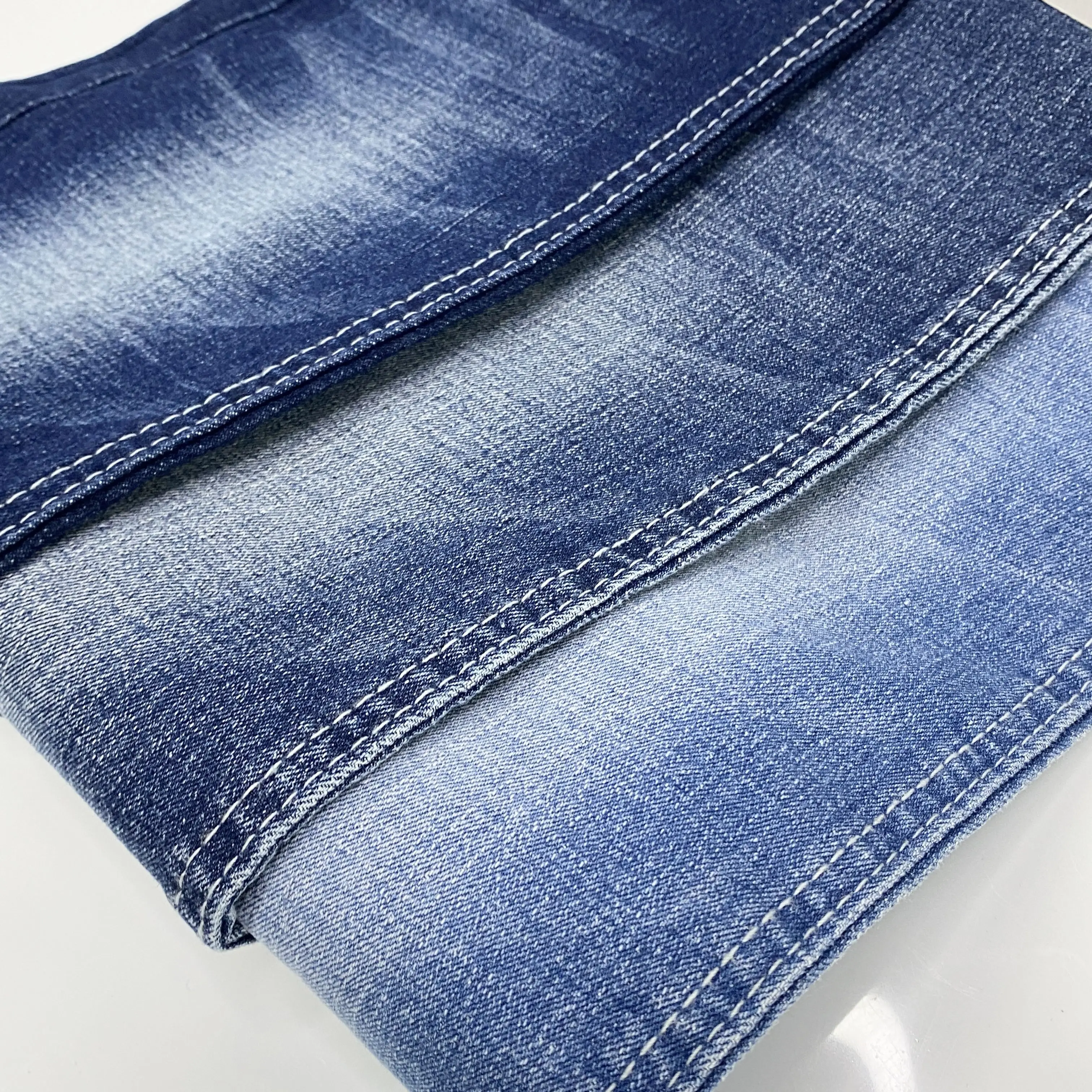 11oz Fabric Cotton Polyester Spandex Yarn Dyed Organic Cross Denim