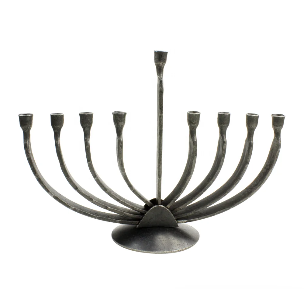 Direct Factory Wholesale wrought iron candles Menorah Chanukah Hanukkah Lamp Crystal arch flame curve architectural design