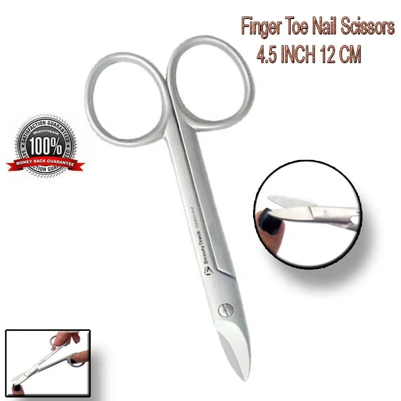 Toenail Scissors Foot Nails stainless steel Cuticle Shears Tools Nail Nippers Pedicure Nailcare Tool for Home Spa and Salon