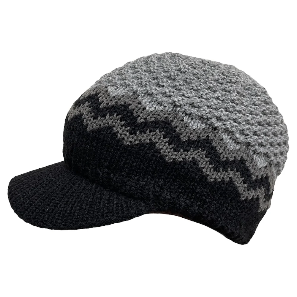 crochet knit winter baseball cap