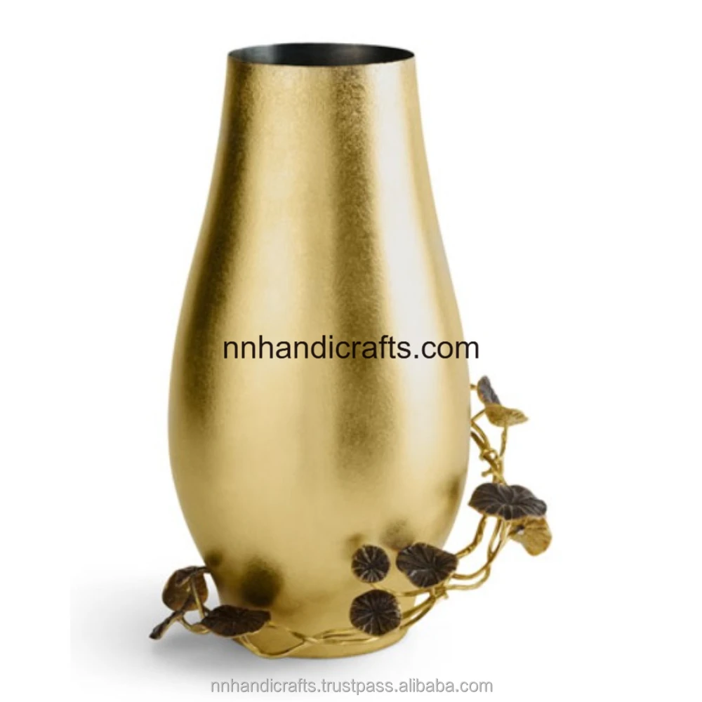 Best Trending Luxury Metal Aluminium Brown Brass Antique Floor Vase Latest Metal Vase Floor Vase For Home Office Room Gift Party