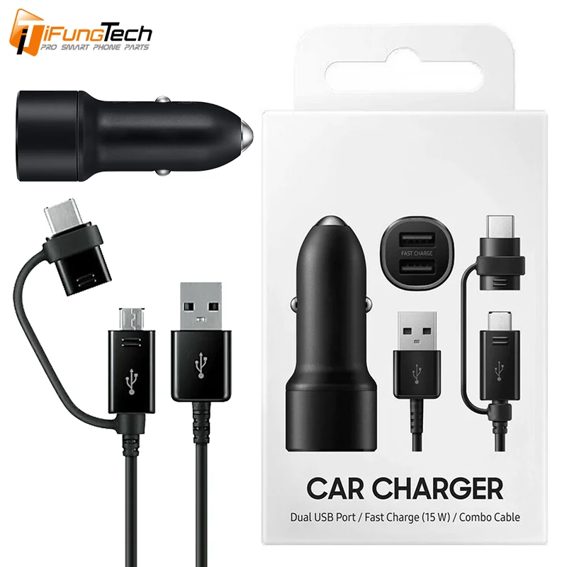 Wholesale EP-L1100 Adaptive Travel Car Fast Charging 15W Dual USB Car Charger For Samsung S20 Ultra S9 S10+ S20S10 Note 10 9 8