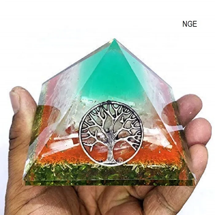 Самая мощная Пирамида Orgone из селенита пирамида Orgonite с деревом жизни для положительной энергии Selenite orgone