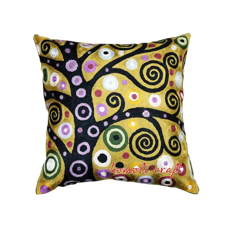 Ocean life handmade throw pillow cover hand embroidered picasso cushion covers