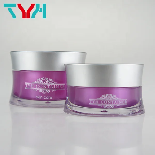 15ml 30ml 50ml PMMA Acrylic Luxury Clear White Curve Round Double Wall Plastic Cream Jar PP Inner Cup PE Inner Cover (LC Series)