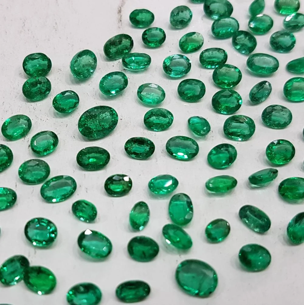 Natural Loose Emeralds 5*4mm Size Zambian Origin Transparent Clean Green from India for Setting