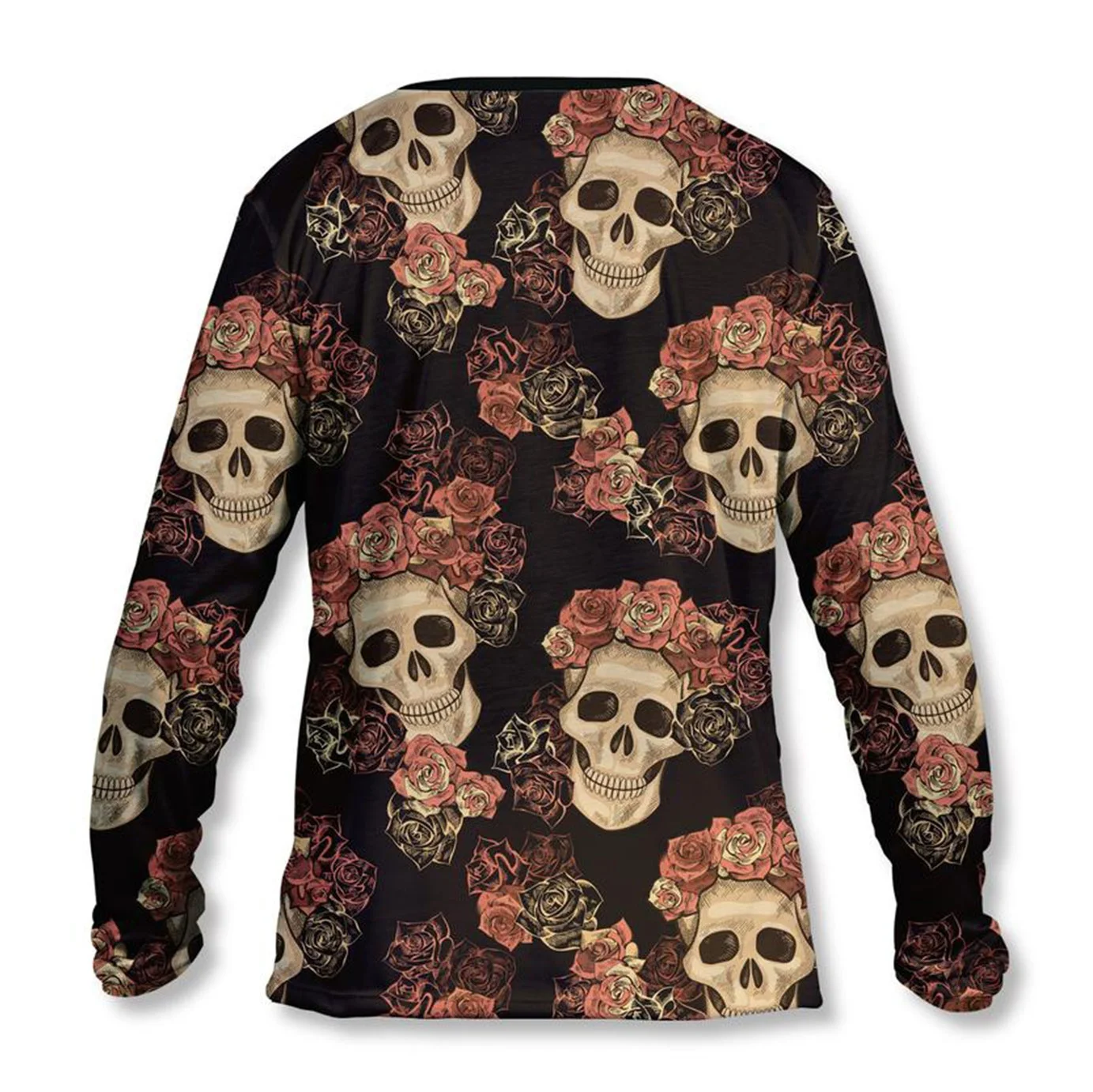 
Custom Sublimation Long Sleeve T Shirt Skull And Rose Summer Printing T-shirts , Round Neck Tees for Men Anime T shirts 