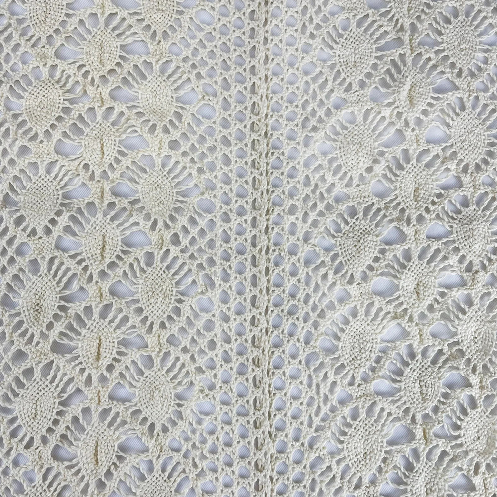 High quality 100% cotton table runner with tassel edge knit hollow table runner