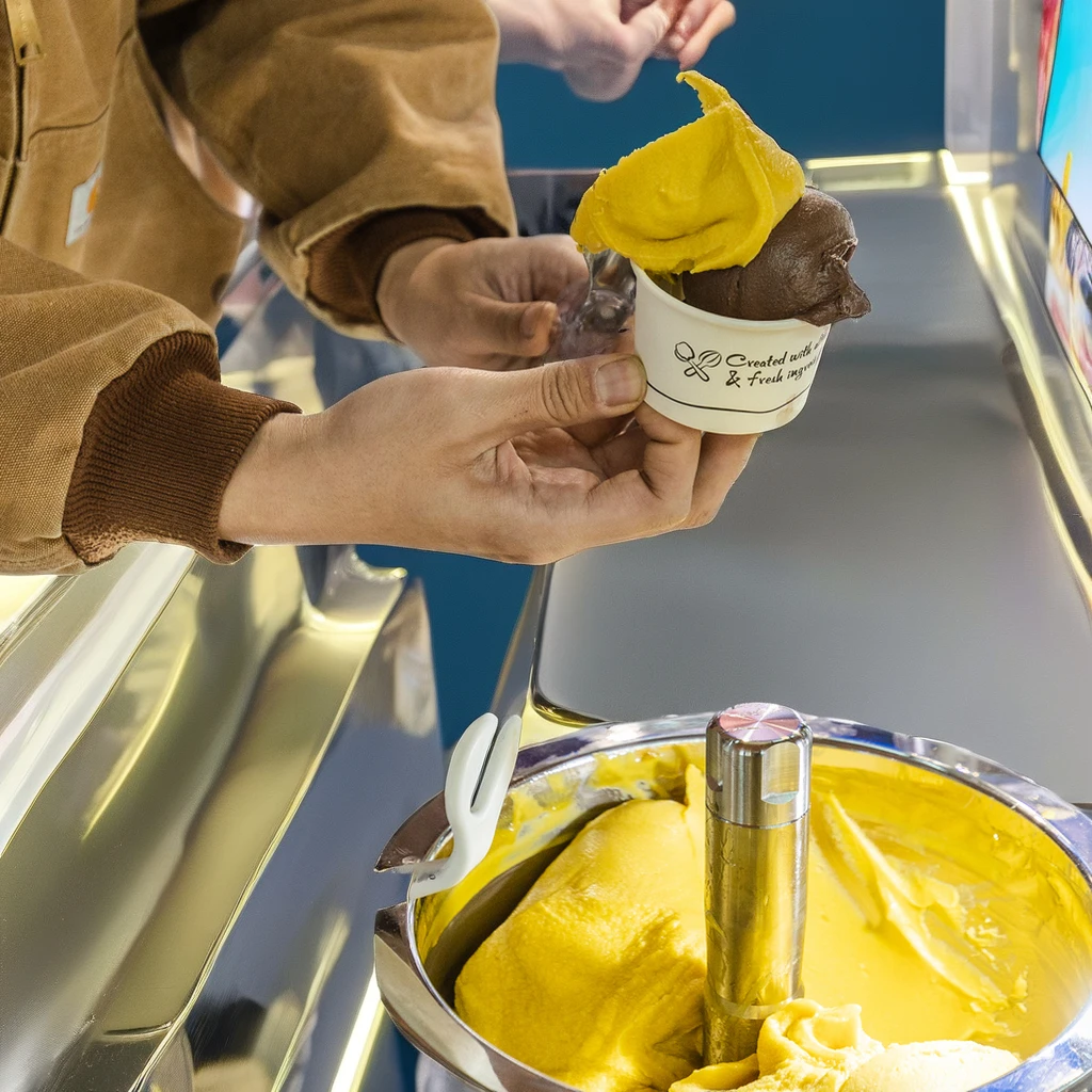 Teddy Bear 2 Flavour Gelato Machine Professional Ice Cream Maker Hard Serve Ice Cream Maker Hot Sale Commercial Batch Freezer