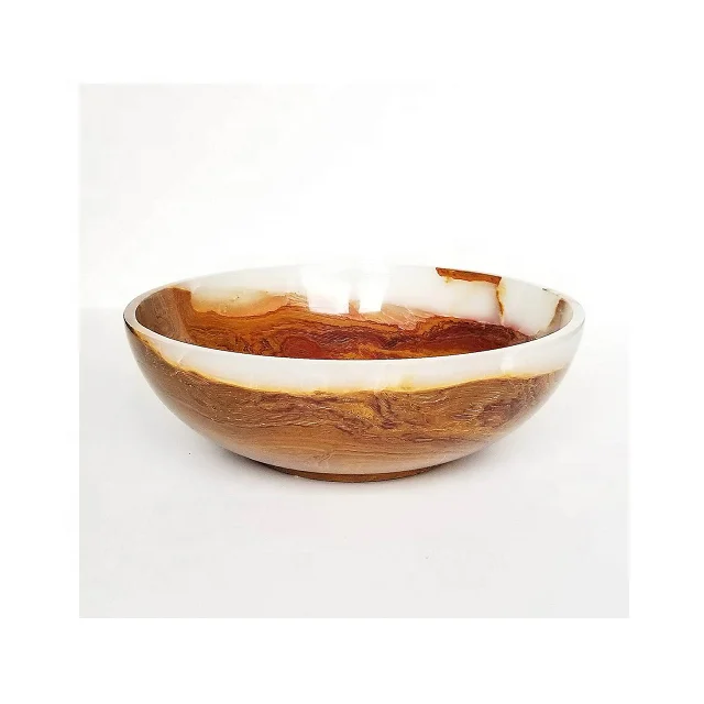Modern Brown Color Onyx Bowl Vessel For Kitchen Use