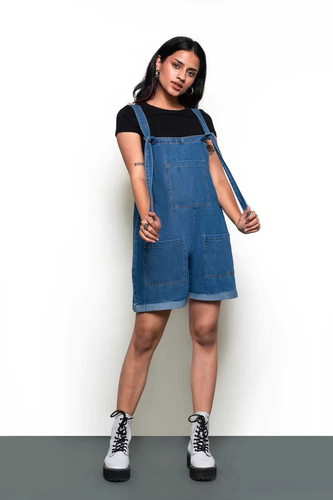 Best Wholesale Supplier Ladies Blue Four Front Pockets Jeans Dress Vintage Overall Dress Denim Halter Dress