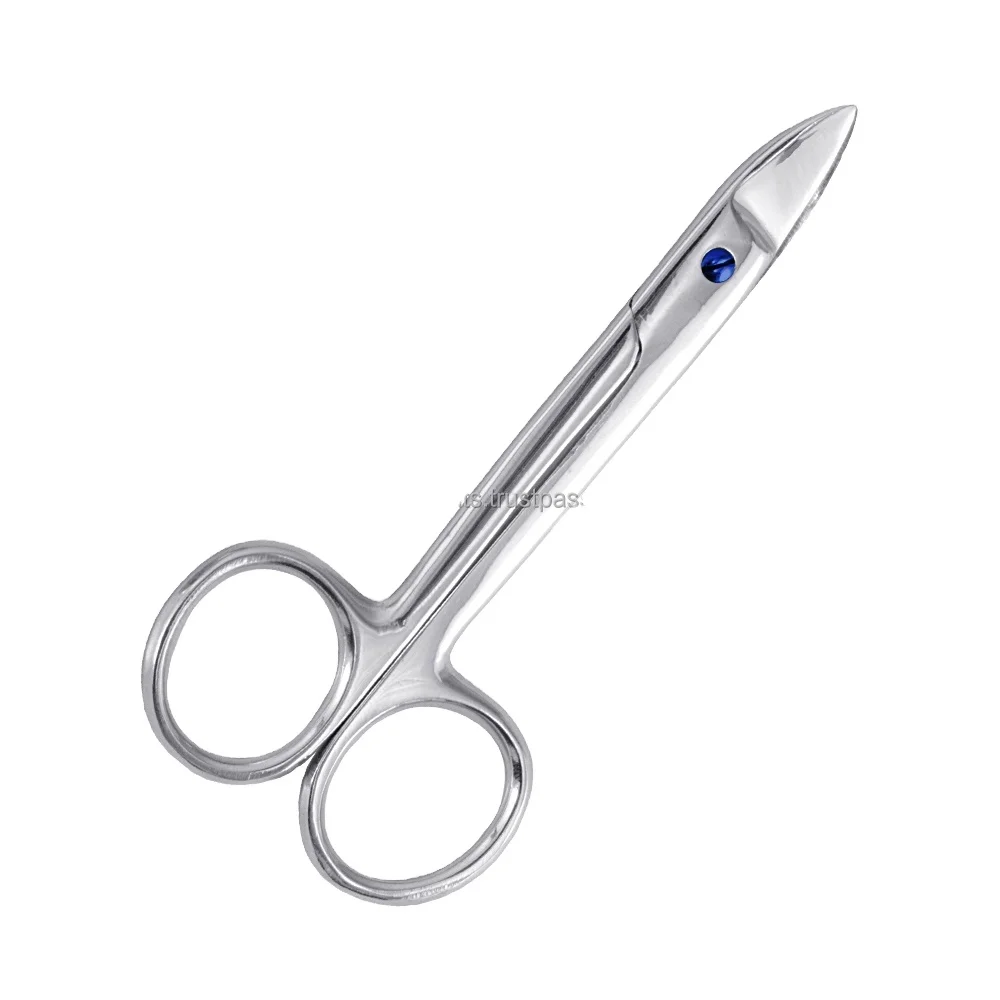 Blue Accented Toe-Nail Scissors Straight/Curved Stainless Steel Beauty Instruments OEM Custom High Quality Manicure Nail Shears