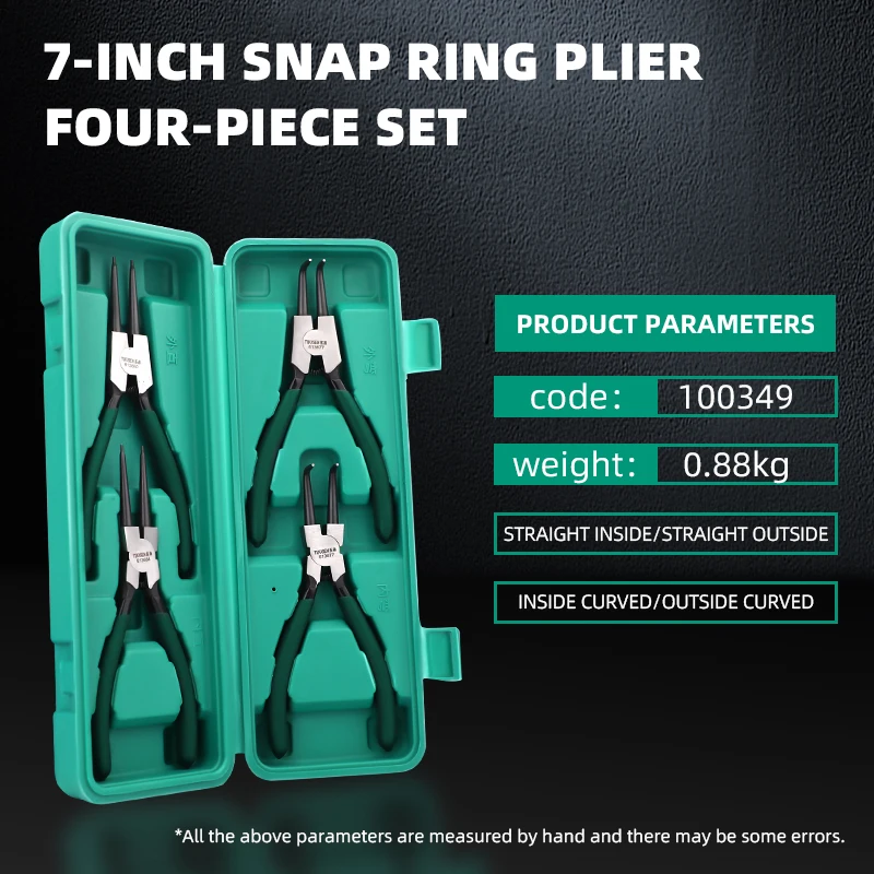 7 Inch Snap Ring Pliers Internal/External Circlip Pliers Spring Loaded Pliers for Hoses Gaskets Ring Remove