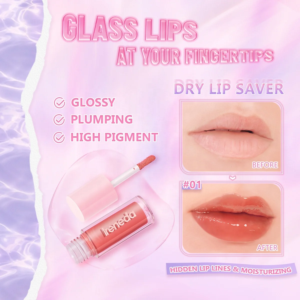 IRENEDA IR06  makeup lip gloss cosmetic items wholesale lip plumping lip gloss