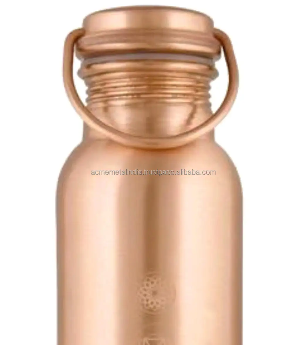 1000 ml Water Storage Bottle in 100% Pure Copper with Half Enameled Light Green Finished Perfect for Kitchen and Hydration Needs