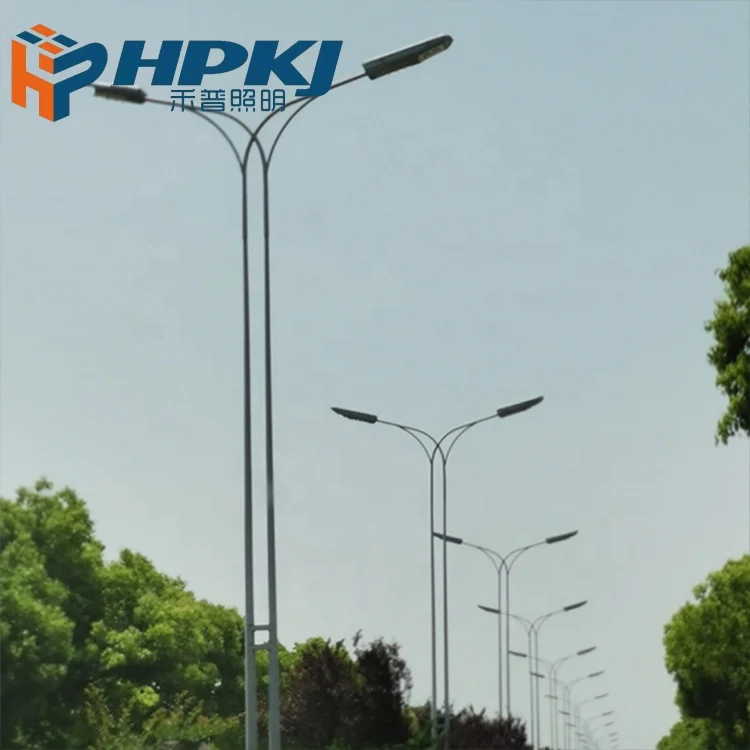 Hepu LED Solar Street Light, 3m-12m Hot-DIP Galvanized Polygonal and Circular andOctagonal and Steel Lighting Pole, Customizable