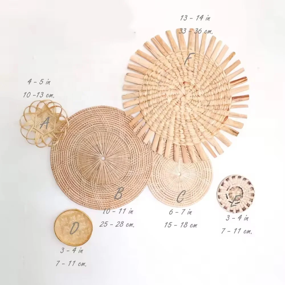 Natural Set of 6 Wall Decor Hanging Wall For Home Hotel Restaurant Coffee Decoration Wholesale From Vietnam Nhatminh