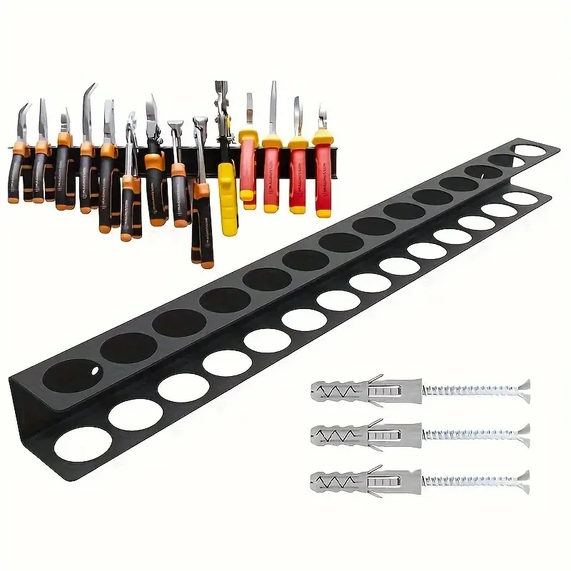 Hot Sale Lightweight Iron Wall Mounted Hardware Tool Storage Rack Multi-Hole Screwdriver Display Rack Three-Tier Standing Type