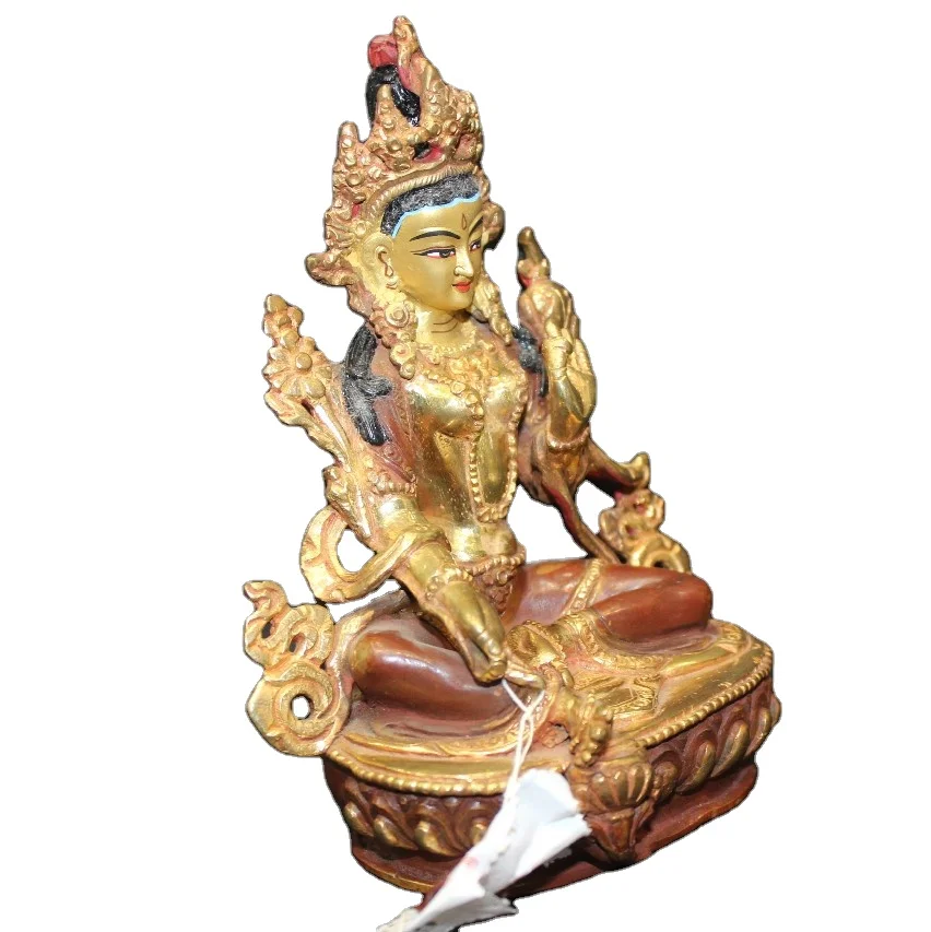Indoor Decorative  Brass Statue Bronze Nepal Handicraft Tara Figurine Top Quality Brass Religious Metal Art for Sale