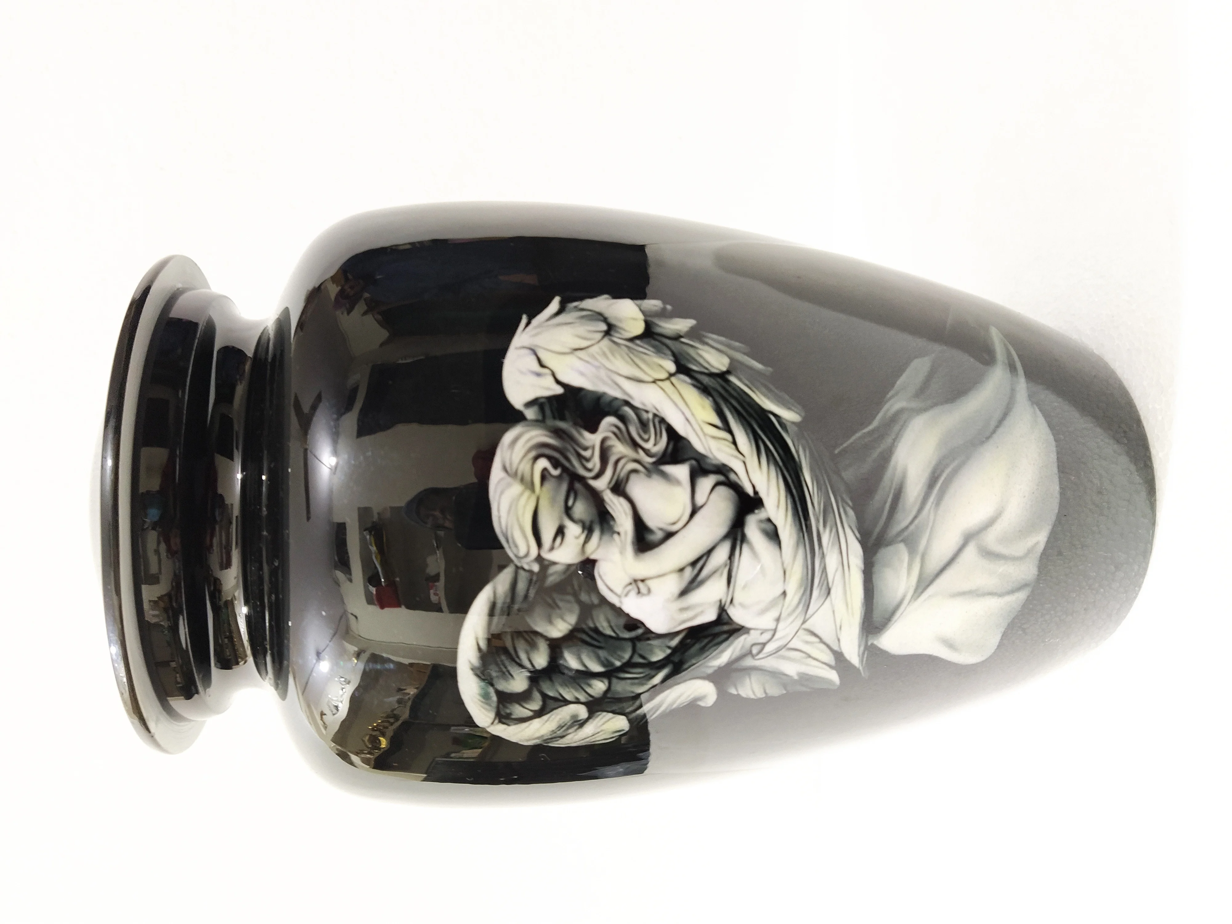 Классическая урна с крыльями ангела для людей кремации вельветовой сумкой