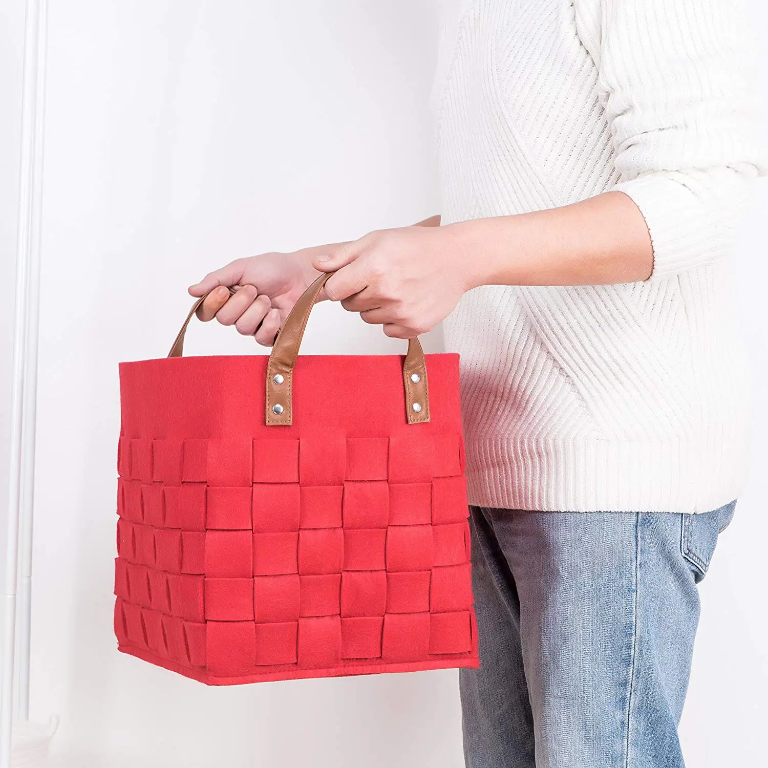 TC other diaper organizer tote bag mummy foldable RPET woven felt storage bag basket for dirty clothes